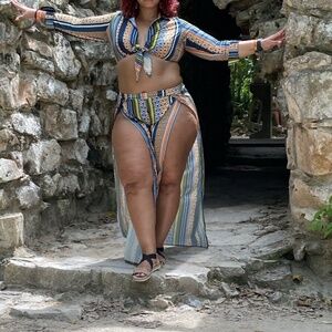 Vacation 2 piece Crop Top and Pants Set